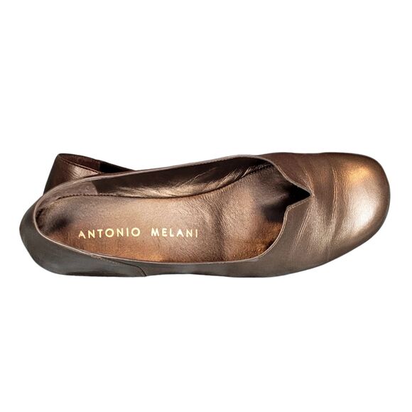 Antonio Melani Splendid 8M Steel Gray Flat Womens Genuine Leather Shoe Slip On - Picture 4 of 8